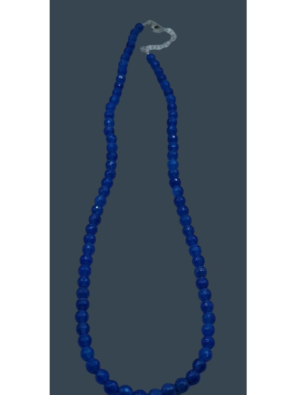 Vintage BBJ Blue Tanzanite Faceted Bead & Sterling Silver Necklace 22" 925 Wire